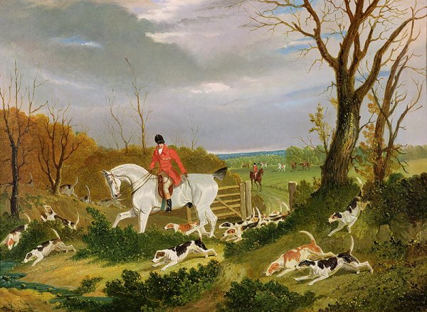 The Suffolk Hunt - Going to Cover near Herringswell