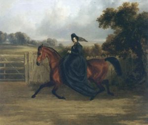 Lady With Her Mount and Spaniel 1823