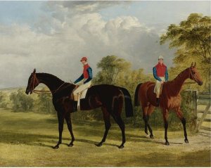 The Earl Of Chesterfield's Industry With W. Scott Up And Caroline Elvina With J. Holmes Up In A Paddock